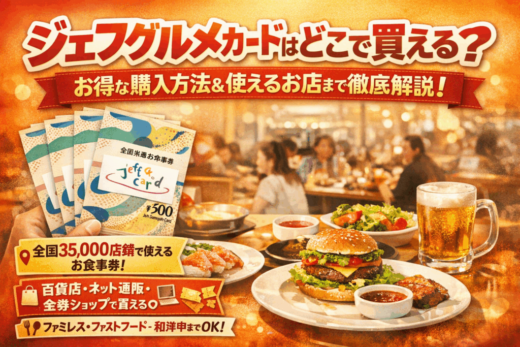 ジェフグルメカードはどこで買える？お得な購入方法や使えるお店も解説！