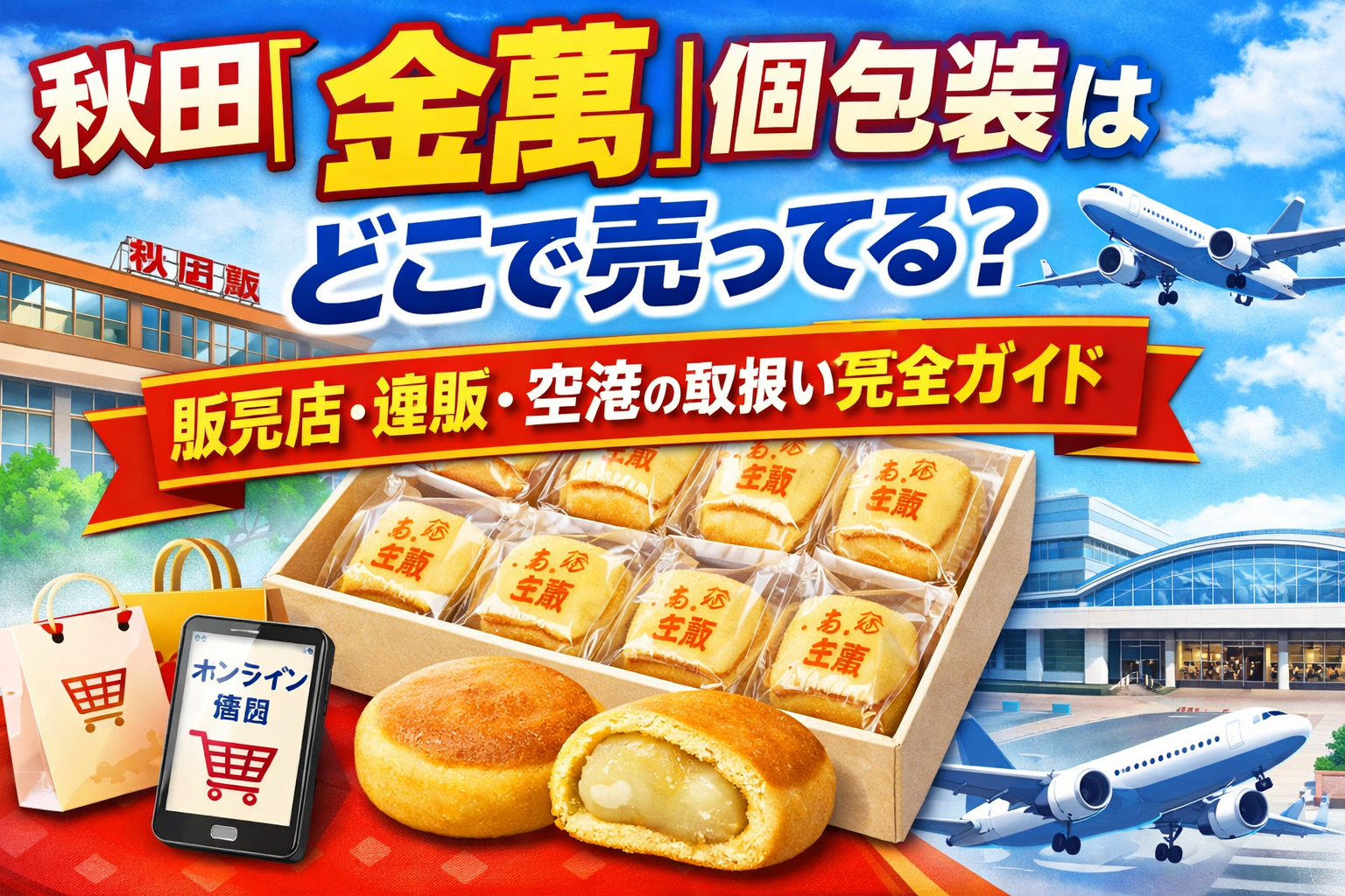 秋田「金萬」個包装はどこで売ってる？販売店・通販・空港の取扱い完全ガイド